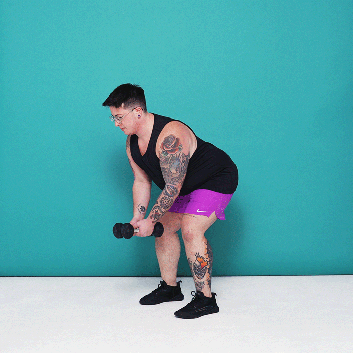 Reverse fly with dumbbells